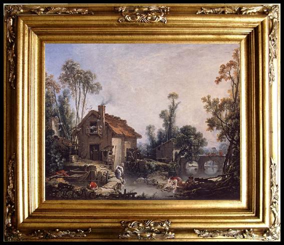 Francois Boucher Landscape with a Watermill
